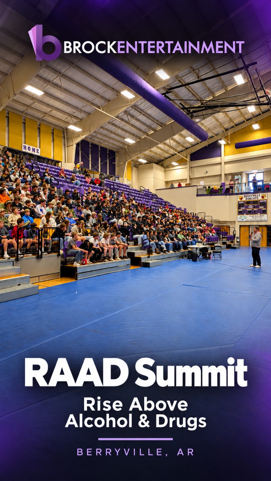 Students fill the gym for the RAAD Summit in Berryville, Arkansas